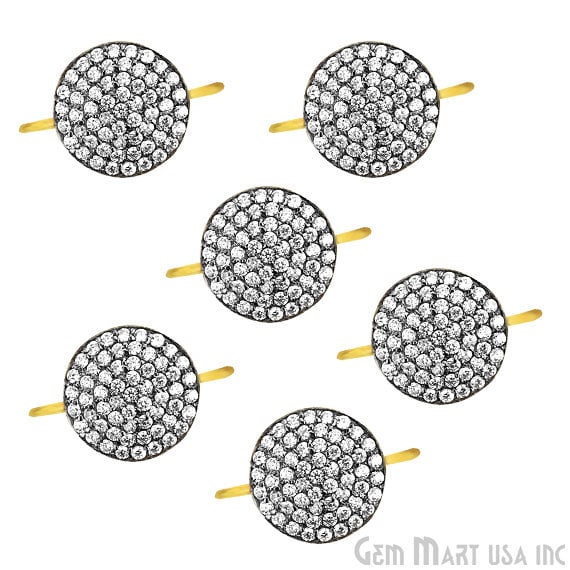 Round Charms Diamond CZ Pave Gold Plated Charm for Bracelet Pendants & Necklace (CHWS-40060) - GemmartUSA (755014565935)