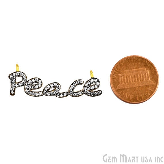 Letter Charms Diamond CZ Pave Gold Plated Charm for Bracelet & Pendants (CHWS-40086) - GemMartUSA (755026001967)