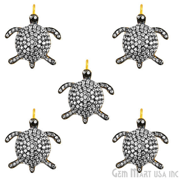 Tortoise Charms Diamond CZ Pave Gold Plated Charm for Bracelet Pendants & Necklace (CHWS-40092) - GemmartUSA (755026755631)
