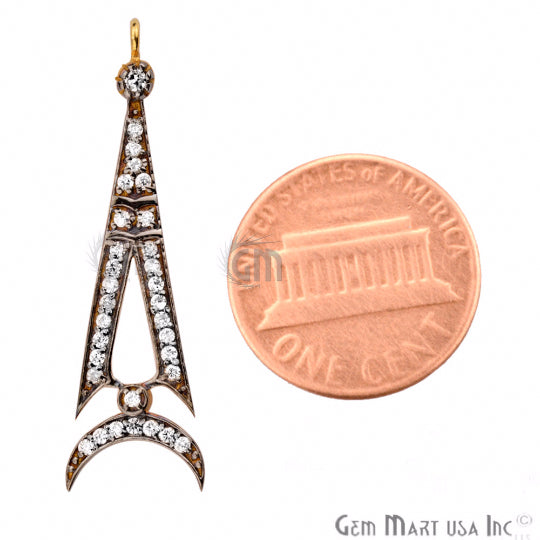 Cubic Zircon Pave 'Madina' Gold Vermeil Charm For Bracelet & Pendants - GemMartUSA