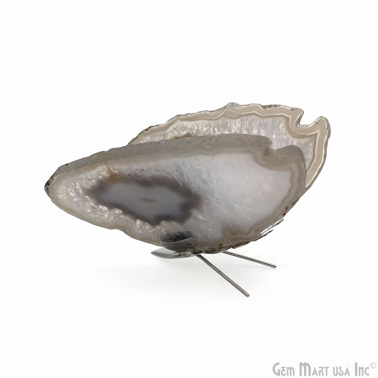 Gray Agate Slice Butterfly, Natural Agate Dacor, Butterfly Wing Home Dacor, Agate Geode, Natural Gemstone Butterfly, Housewarming Gift