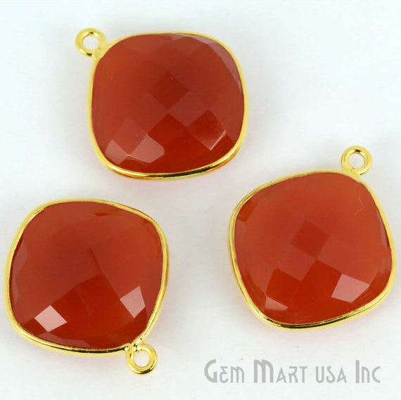 Cushion 16mm Single Bail Gold Bezel Connector