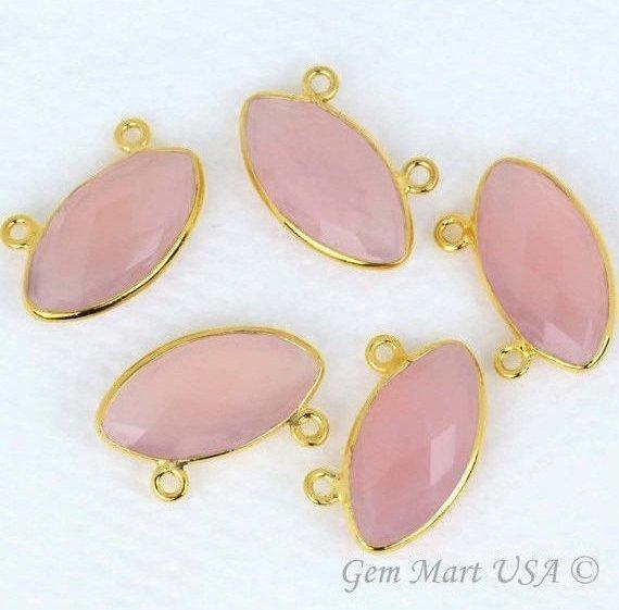 Clearance Sale Marquise 10x20mm Cat Bail Gold Plated Gemstone Connector