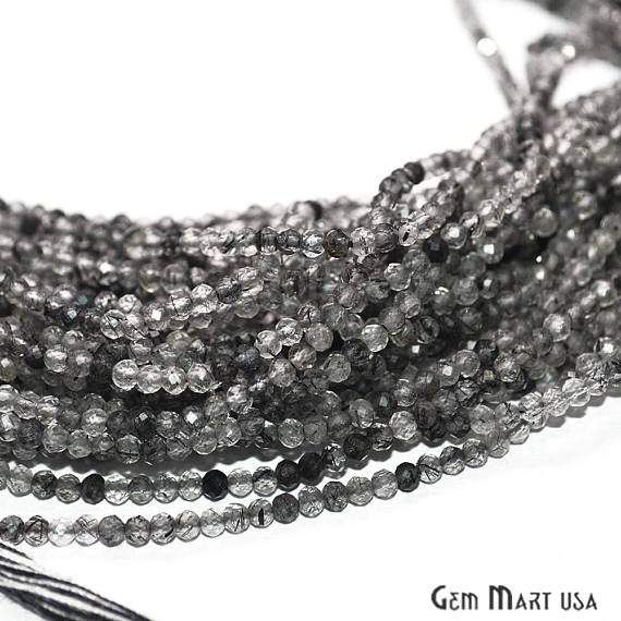 Rutilated Quartz Faceted Gemstones Rondelle Beads, Jewelry Making Supp –  GemMartUSA