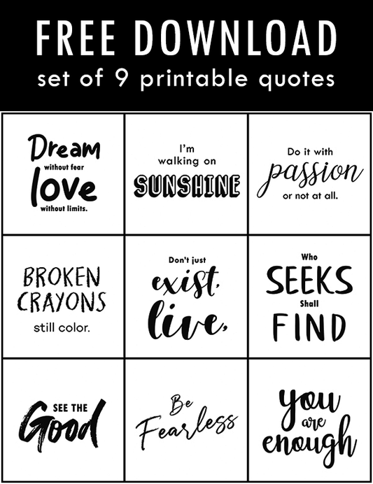 Positive vibes only: FREE Download Motivational Printables