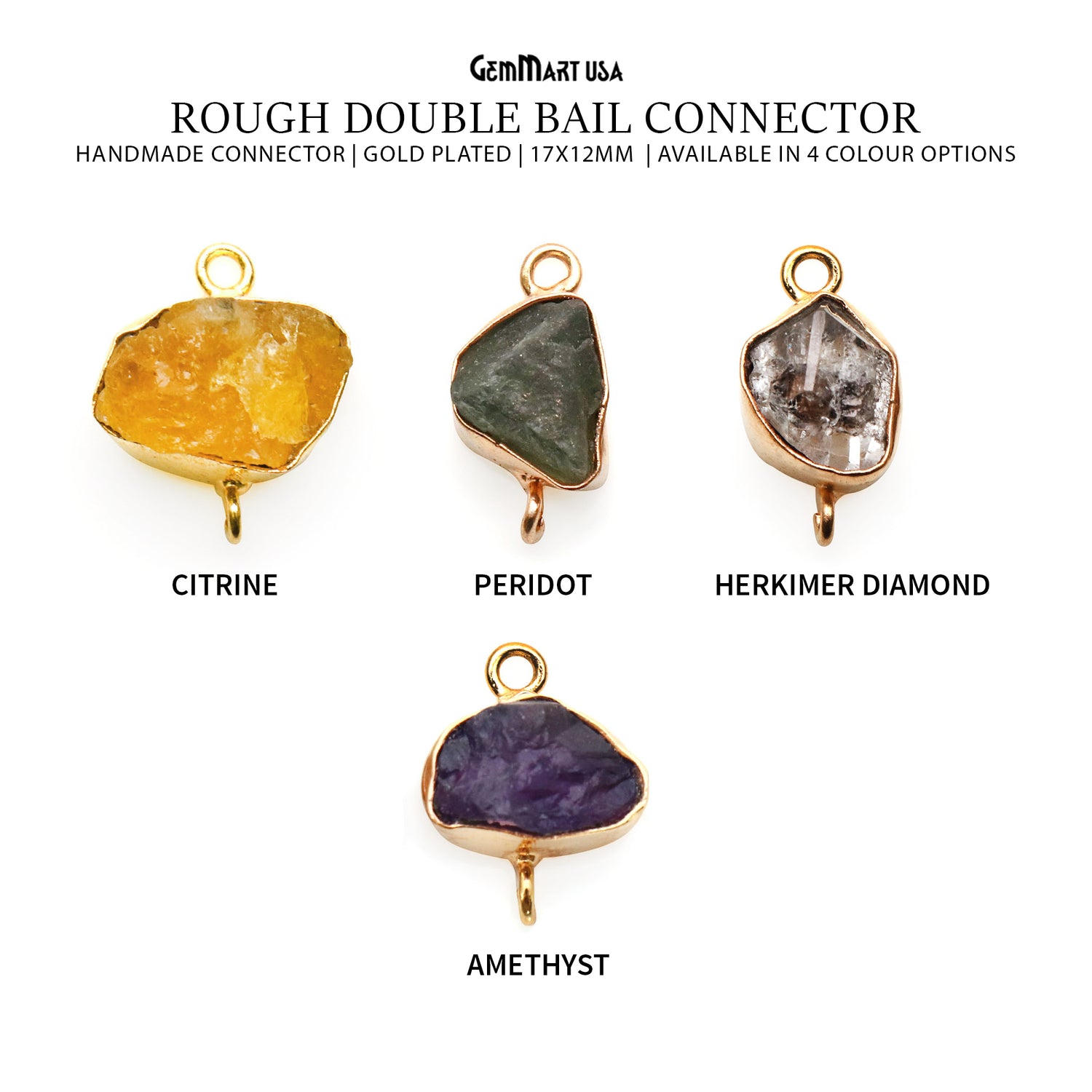 Raw Rough Gemstones - Double Bail