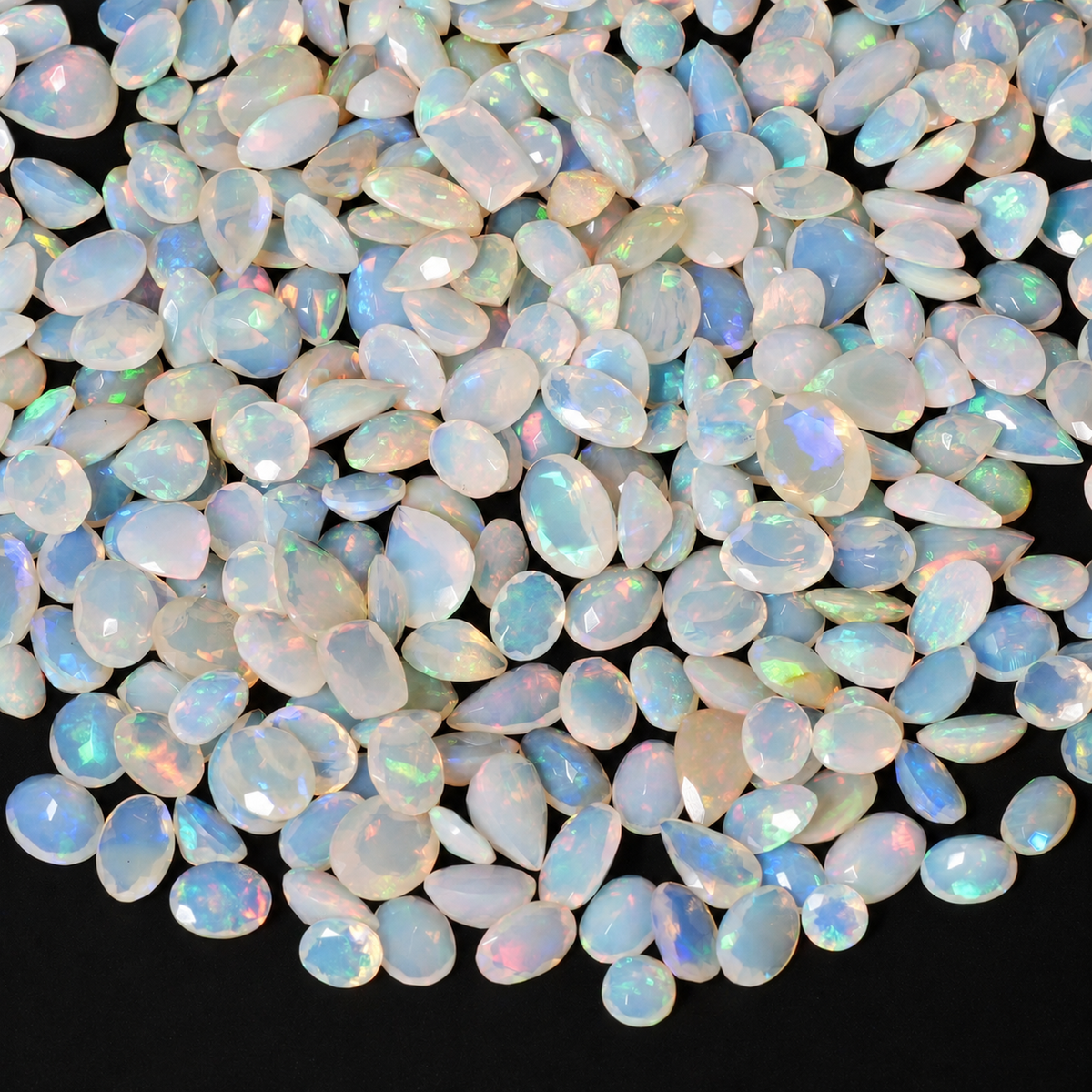 White Opal Wholesale Gemstones, 100% Natural Precious Gems, White Faceted Loose Gems, 10-15mm, Mixed, 5 Carats+