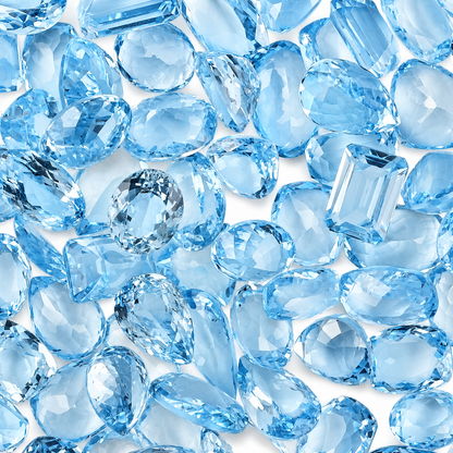Blue Topaz Wholesale Gemstones, 100% Natural Semi-Precious Gems, Blue Faceted Loose Gems, 10-20mm, Mixed, 50+ Carats