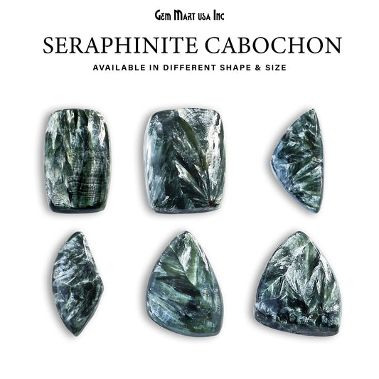 Natural Seraphinite Cab Striped Cabochon Gemstones