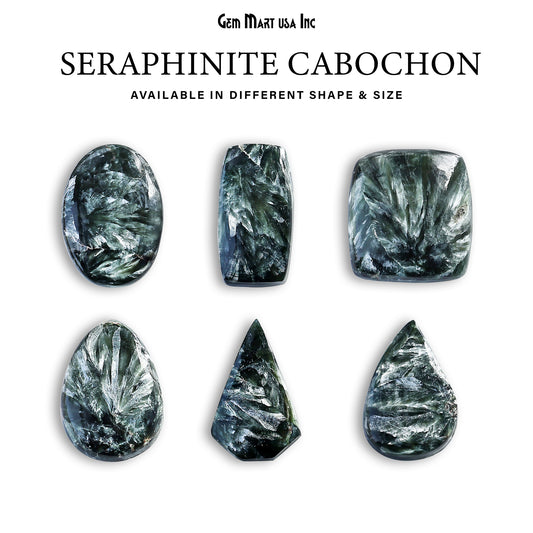 Natural Seraphinite Cab Striped Cabochon Gemstones