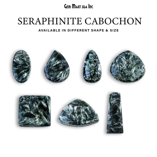 Natural Seraphinite Cab Striped Cabochon Gemstones