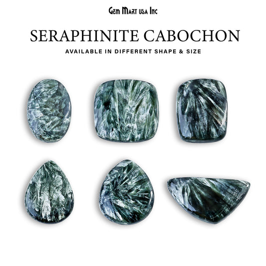 Natural Seraphinite Cab Striped Cabochon Gemstones