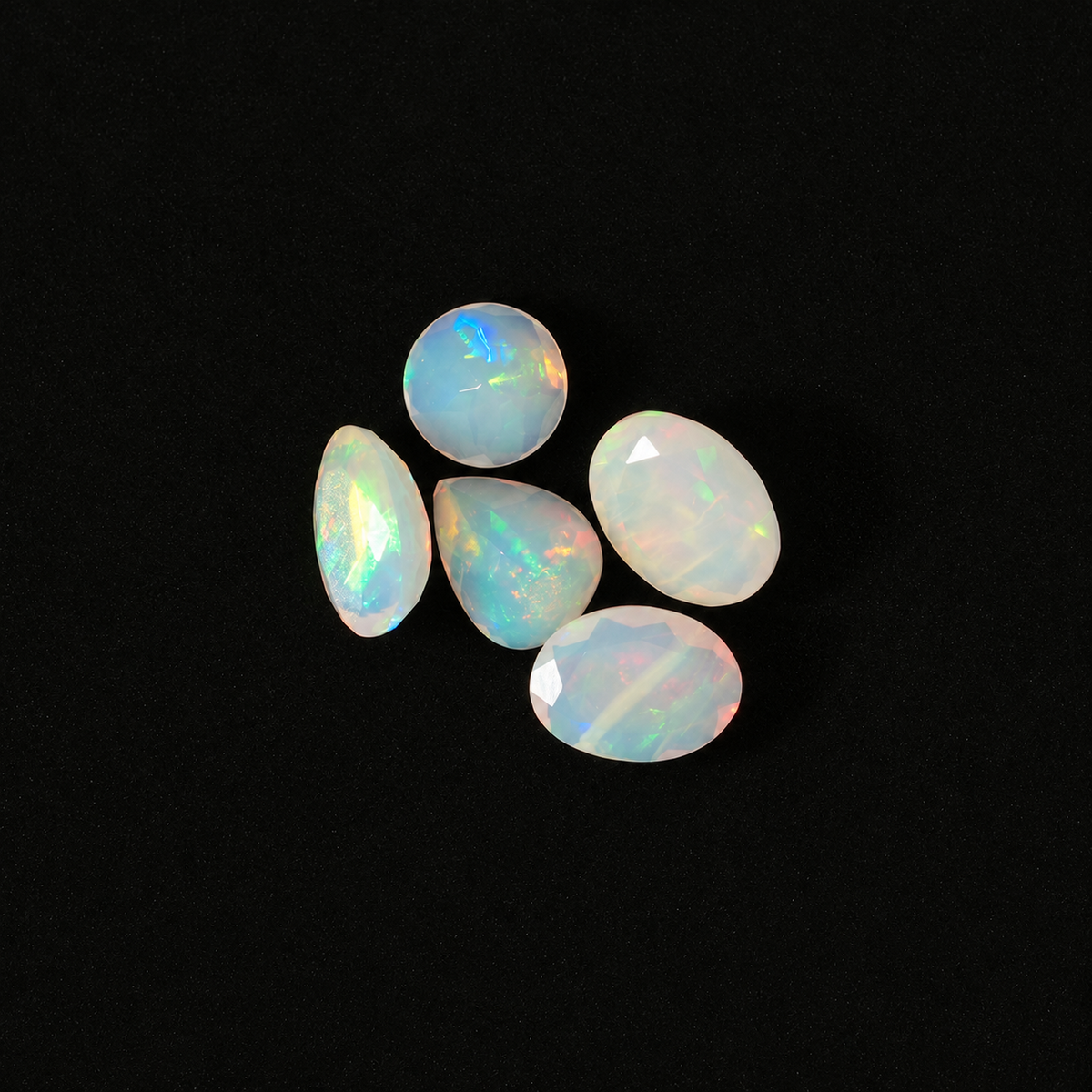 White Opal Wholesale Gemstones, 100% Natural Precious Gems, White Faceted Loose Gems, 10-15mm, Mixed, 5 Carats+