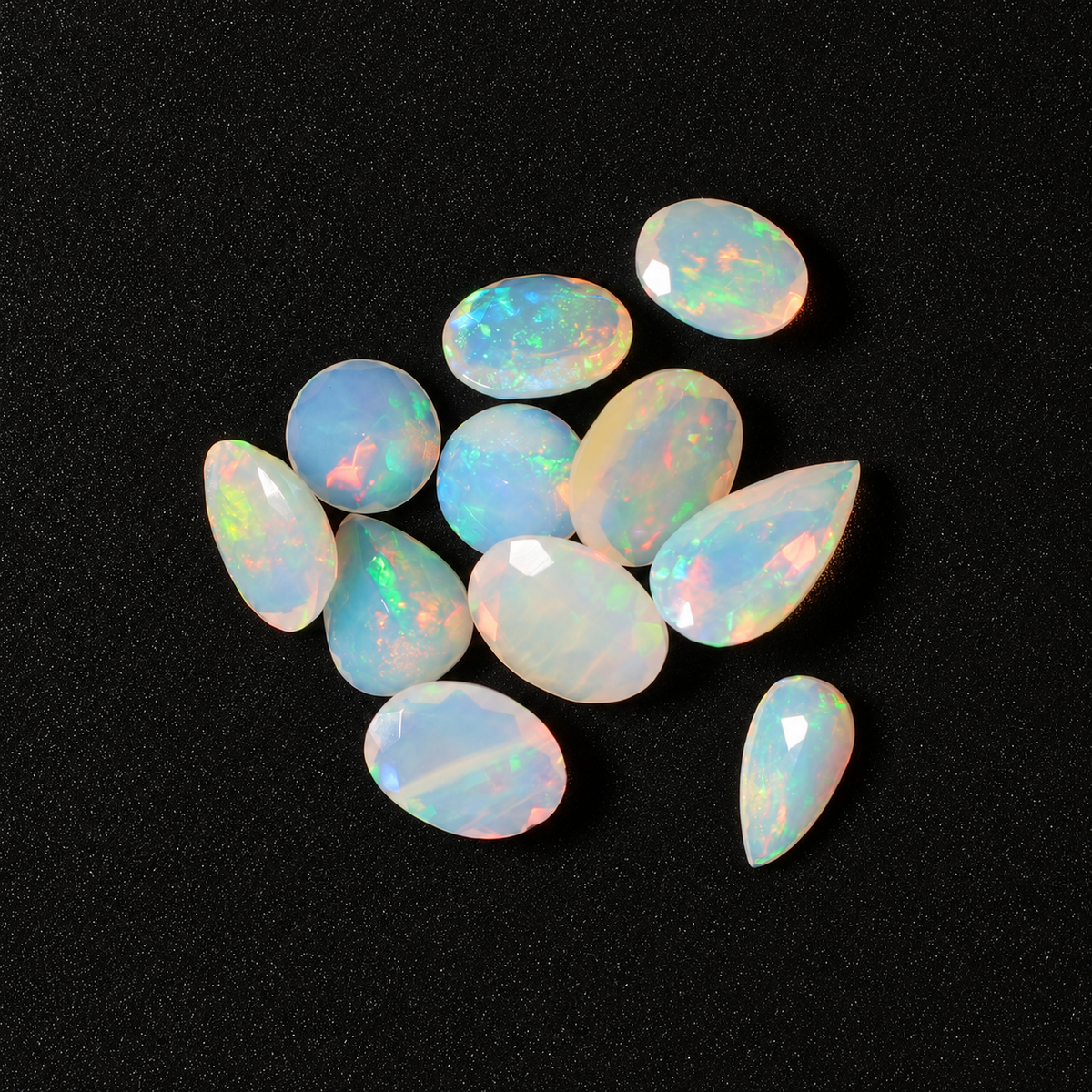 White Opal Wholesale Gemstones, 100% Natural Precious Gems, White Faceted Loose Gems, 10-15mm, Mixed, 5 Carats+