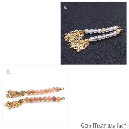 DIY Gemstone Beads Gold 29x3mm Dangle Drop Earring Connector Findings