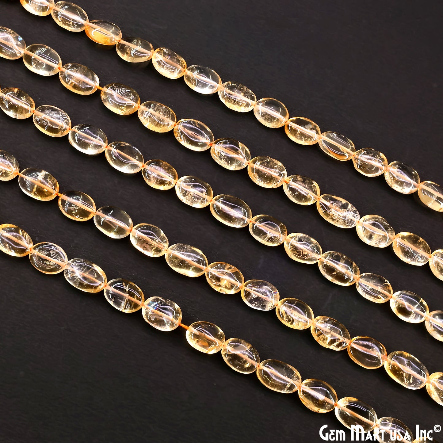 Citrine Tumble Beads Free Form Drilled Beads 9-13X6-7mm Waist Beads, Rondelle Bead Strand 13 Inch