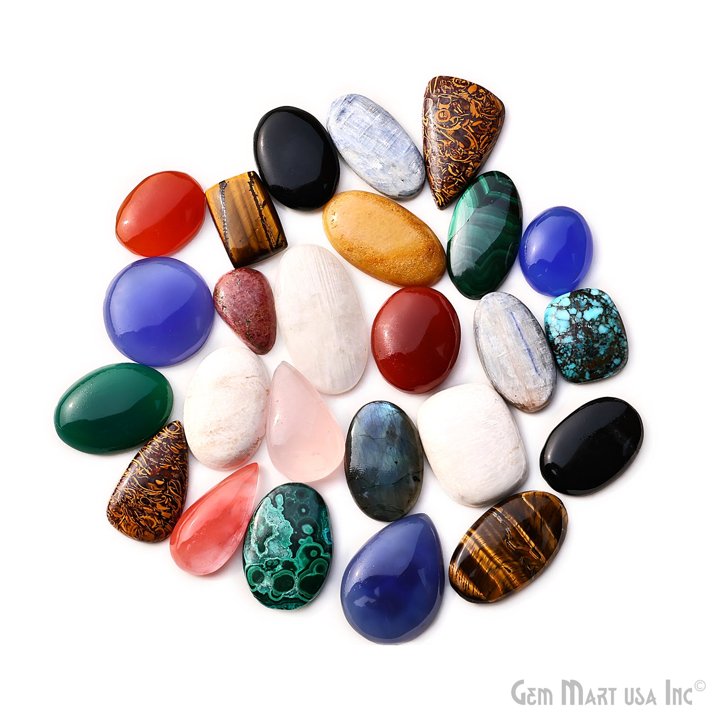 Mix Gems Lot Natural Cabochon Gemstones, Mix Lot Wholesale, Making Kit, GemMartUSA (MX)