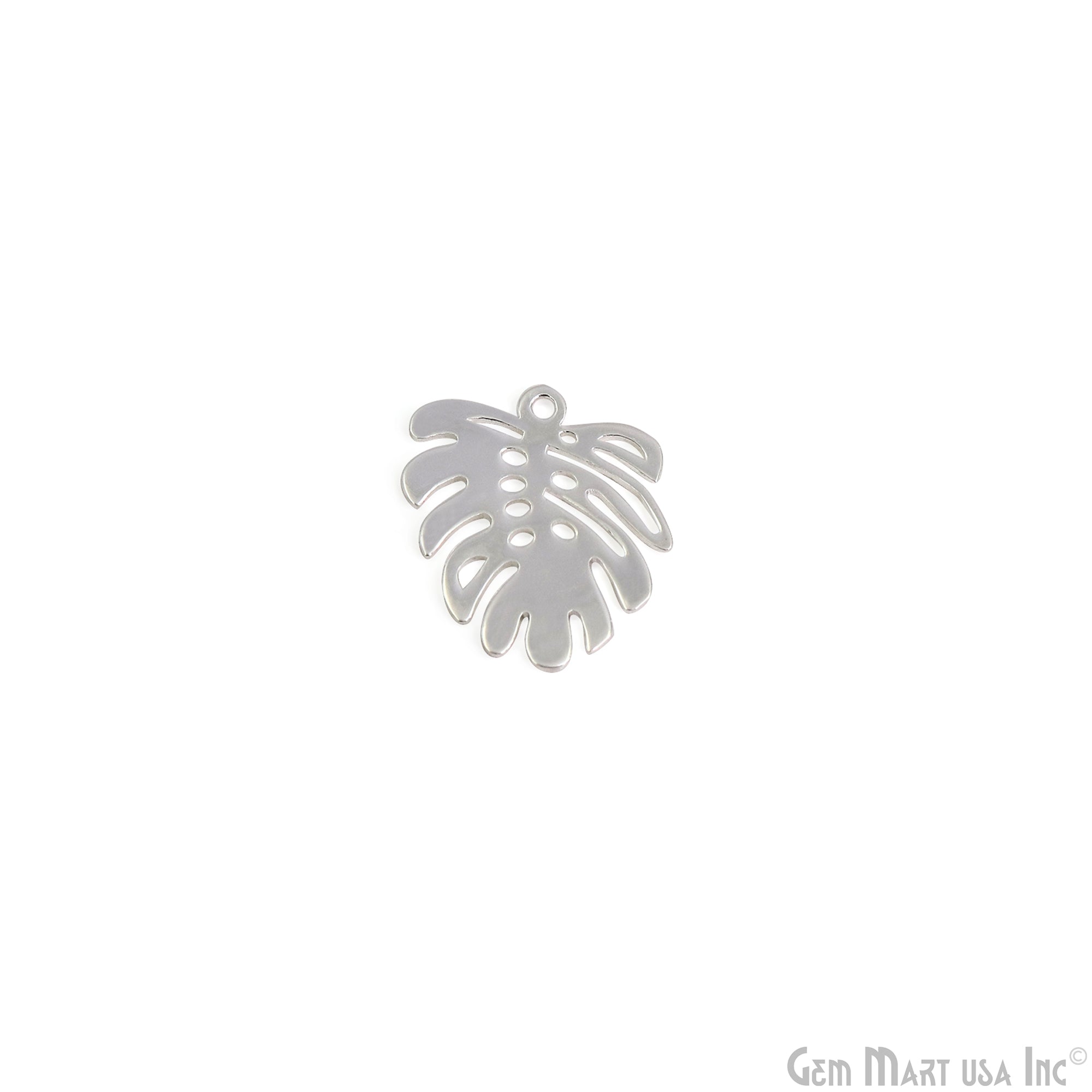 Leaf Shape Laser Charm Silver Plated 20x17.25mm Finding Charm Connector