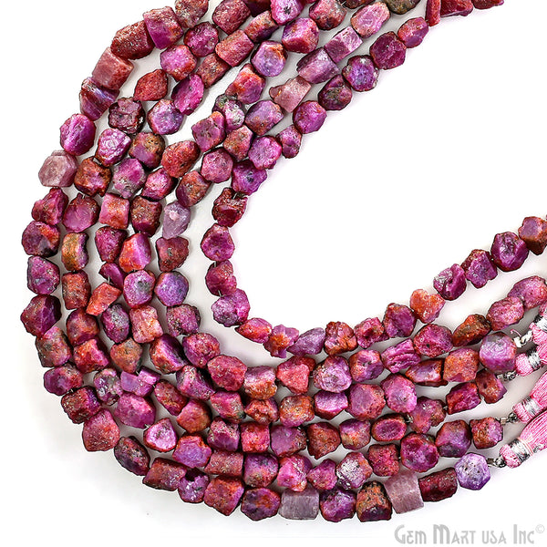 Ruby Rough Beads, 9...