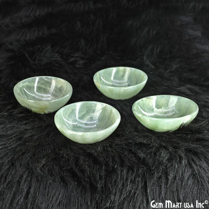 Natural Aquamarine Mini Carved Gemstone Bowl Cup 2 inch