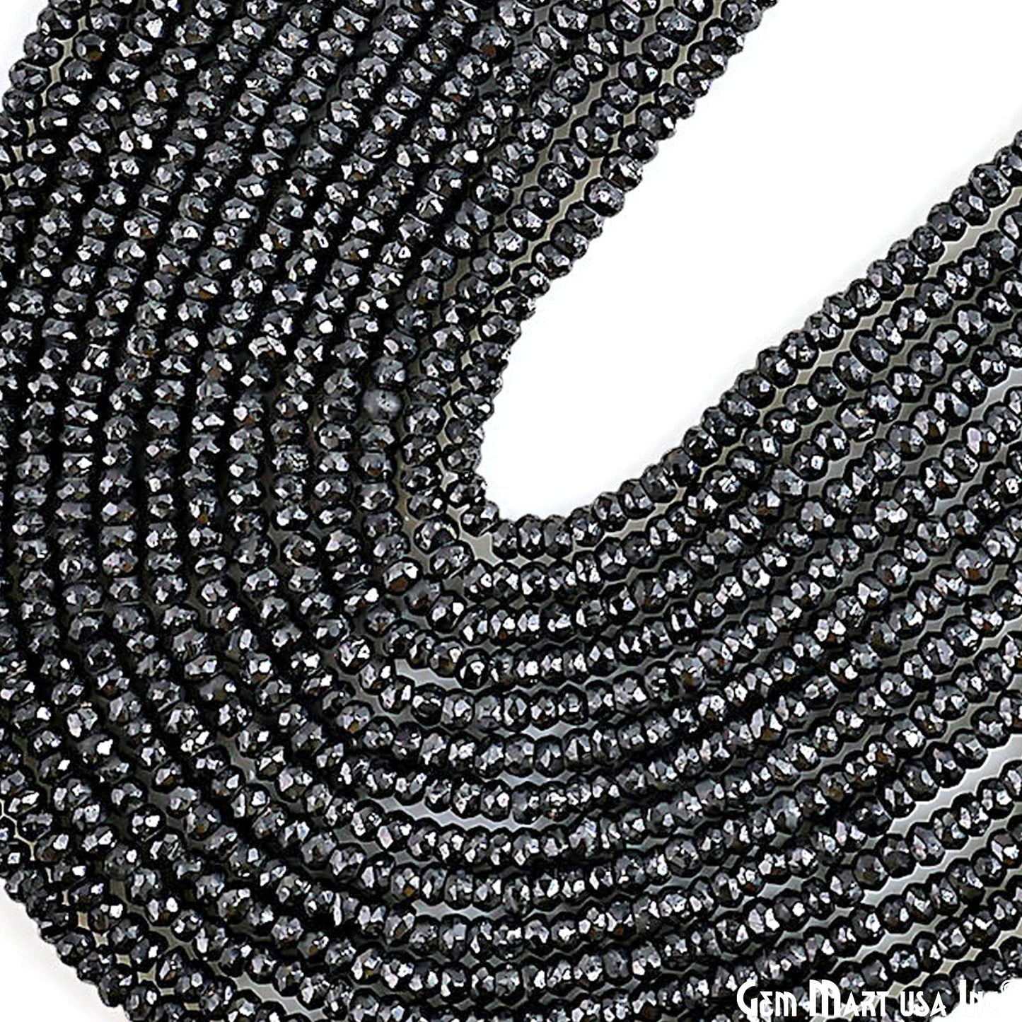 Gemstone Rondelle Bead Strands, Round Faceted, Polished Beads, Handmade Rondelle Beads, 12.5-inch, 3-4mm Round Strands for DIY Jewelry Making