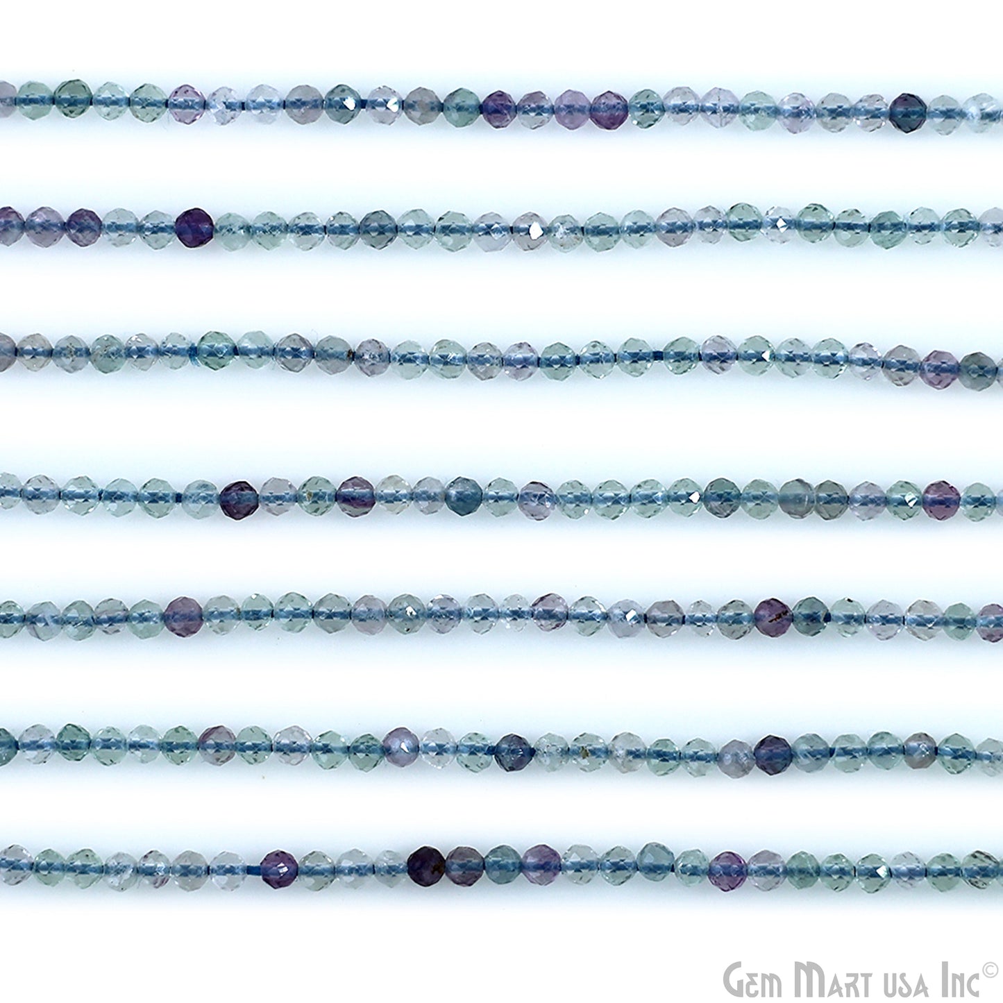 Blue Flourite Rondelle Beads, 12-13 Inch Gemstone Strands, Drilled Strung Nugget Beads, Faceted Round, 2-2.5mm