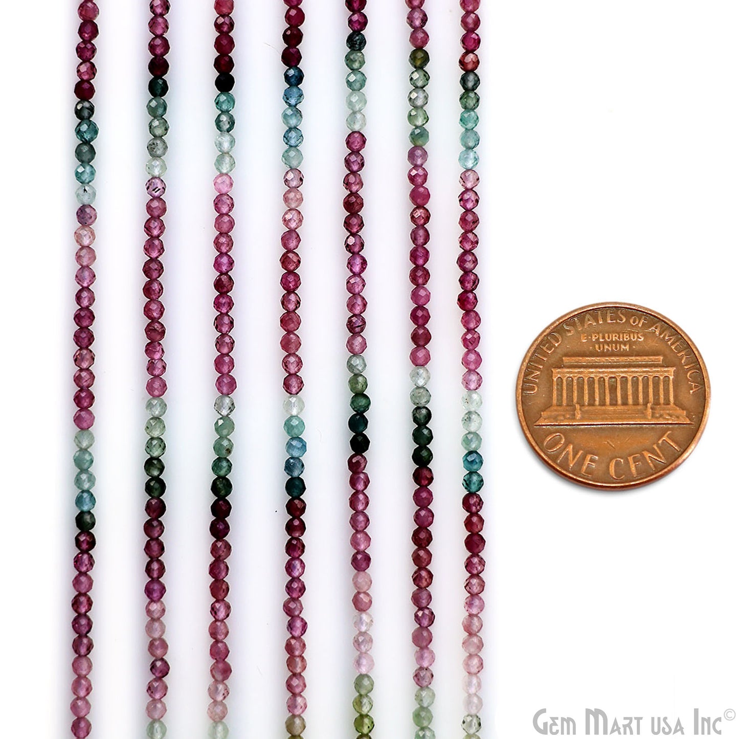 Multi Tourmaline Rondelle Beads, 12-13 Inch Gemstone Strands, Drilled Strung Nugget Beads, Faceted Round, 2-2.5mm