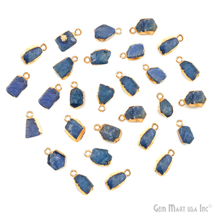 Organic Rough Gold Electroplated 13x7mm Single Bail Gemstone Charm Crystal Pendant