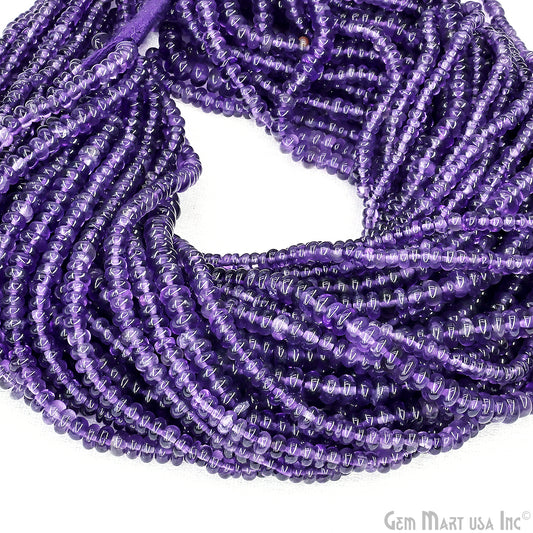 Amethyst Rondelle Beads, 17 Inch Gemstone Strands, Drilled Strung Nugget Beads, Faceted Round, 3mm