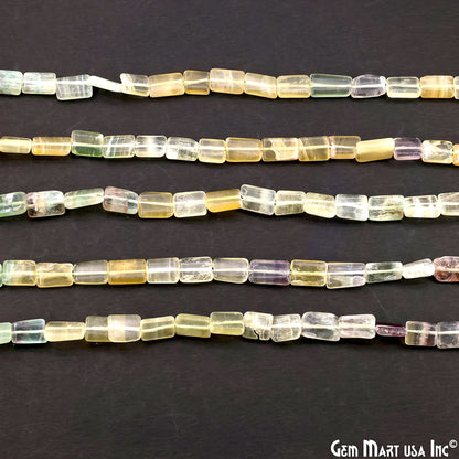 Fluorite Smooth Square Drilled Beads 7-10X6-7mm Waist Beads, Rondelle Bead Strand 13 Inch
