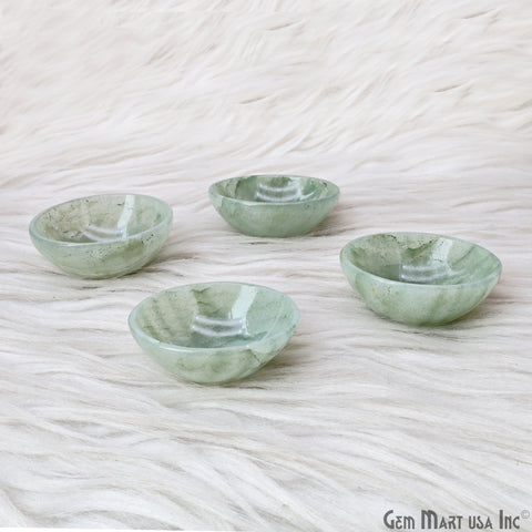 Natural Aquamarine Mini Carved Gemstone Bowl Cup 2 inch