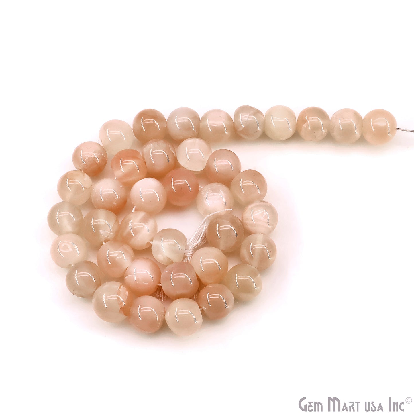 Cream Moonstone Smooth Round Drilled Beads 5-7mm Waist Beads, Rondelle Bead Strand 13 Inch