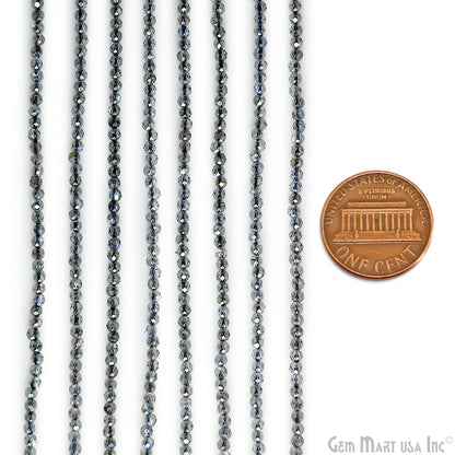 Mystique Labradorite Rondelle Beads, 12-13 Inch Gemstone Strands, Drilled Strung Nugget Beads, Faceted Round, 1.5-2mm