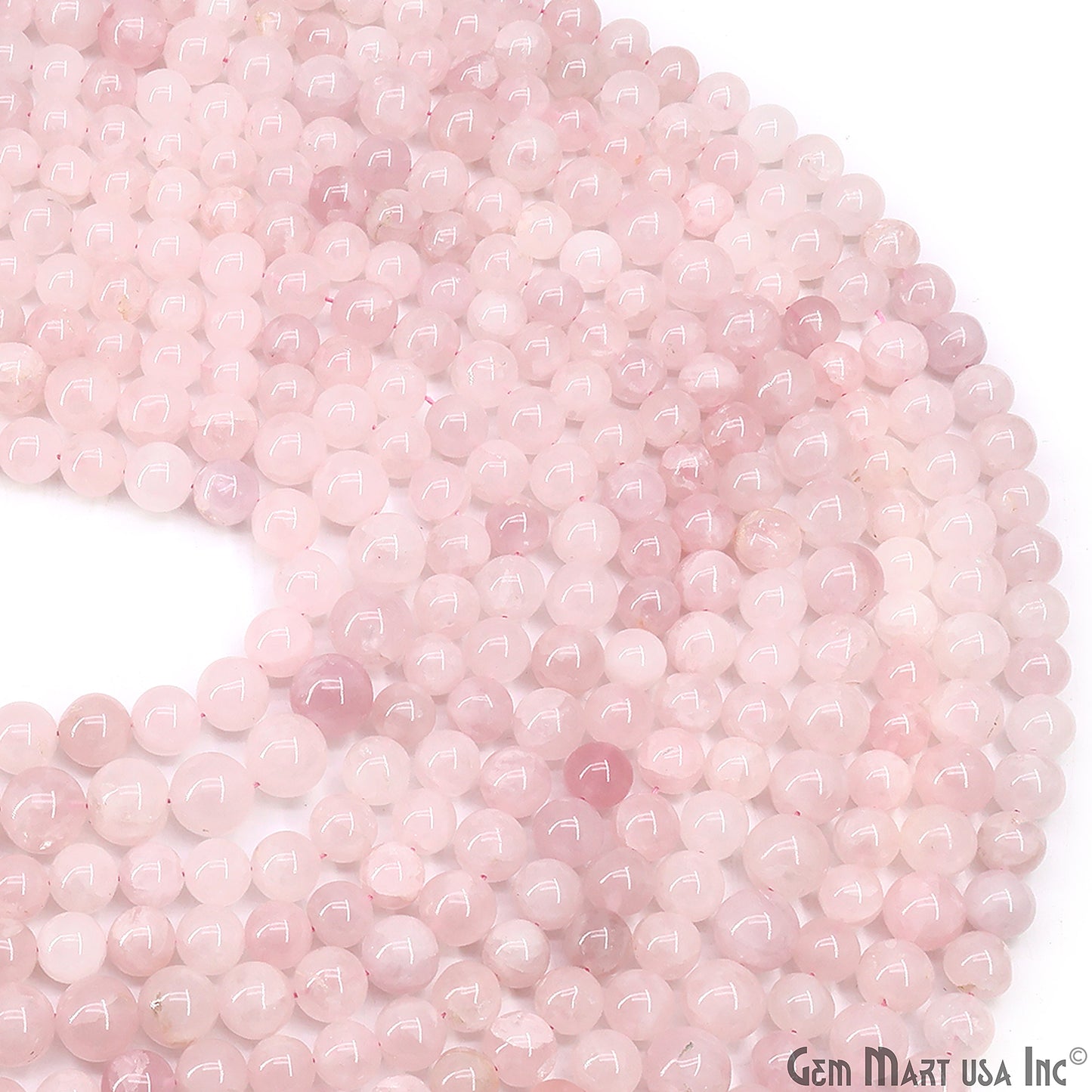 Rose Quartz Smooth Round Drilled Beads 9-10mm Waist Beads, Rondelle Bead Strand 13 Inch