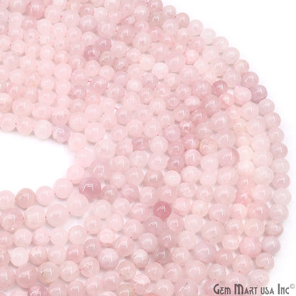 Rose Quartz Smooth Round Drilled Beads 9-10mm Waist Beads, Rondelle Bead Strand 13 Inch