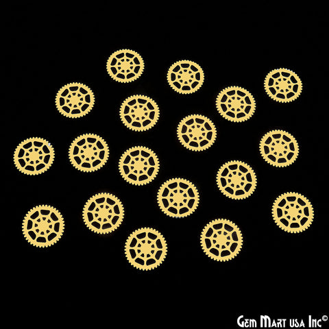 Wheel Shape Gold Plated Laser Finding Jewelry Finding, Bracelet Charm, Earring Charm