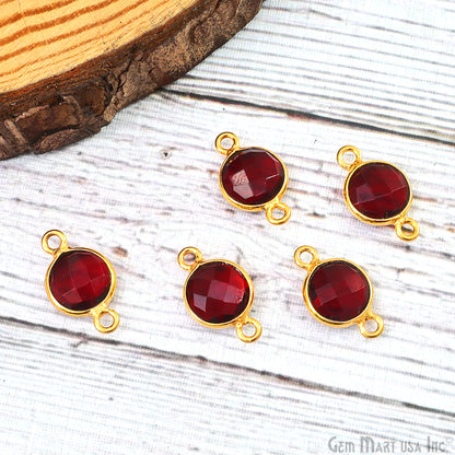 Round 8mm Gold Plated Double Bail Gemstone Connectors