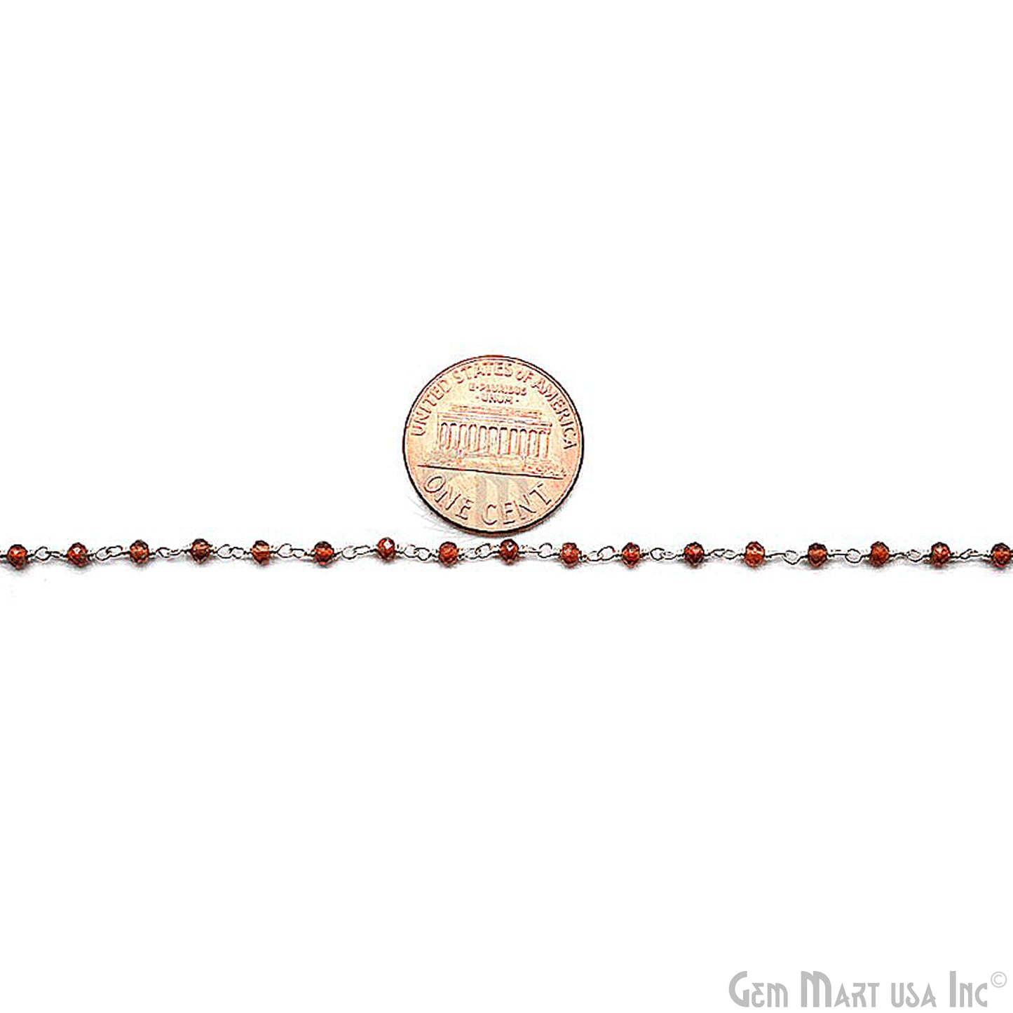 Garnet Silver Plated Wire Wrapped Gemstone Beads Rosary Chain