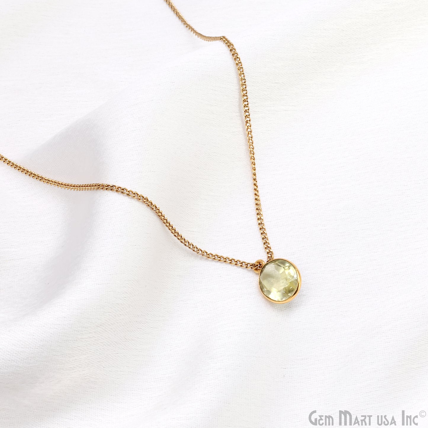 Oval 9x11mm Brilliant Cut Gold Plated Bezel Single Bail Connector