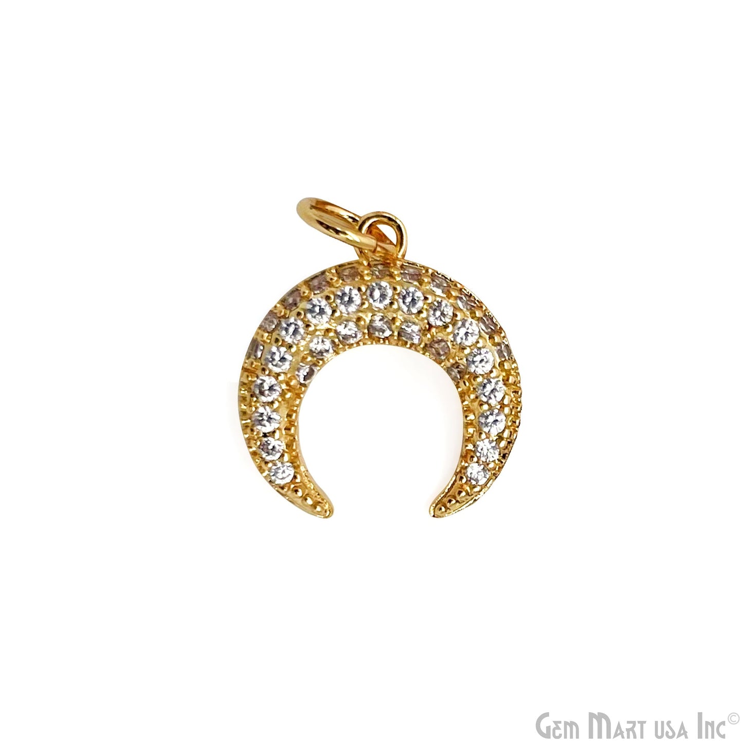 DIY Horn Shape 13mm Cubic Zircon Single Bail Necklace Pendant Jewelry GemMartUSA