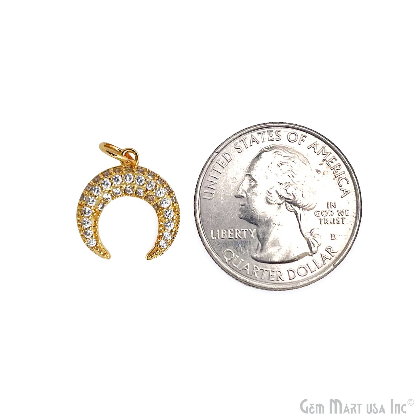 DIY Horn Shape 13mm Cubic Zircon Single Bail Necklace Pendant Jewelry GemMartUSA