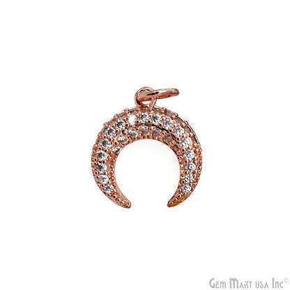 DIY Horn Shape 13mm Cubic Zircon Single Bail Necklace Pendant Jewelry GemMartUSA