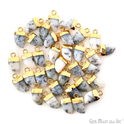 Tiger Nail Shape 16x8mm Gold Electroplated Single Bail Gemstone Connector