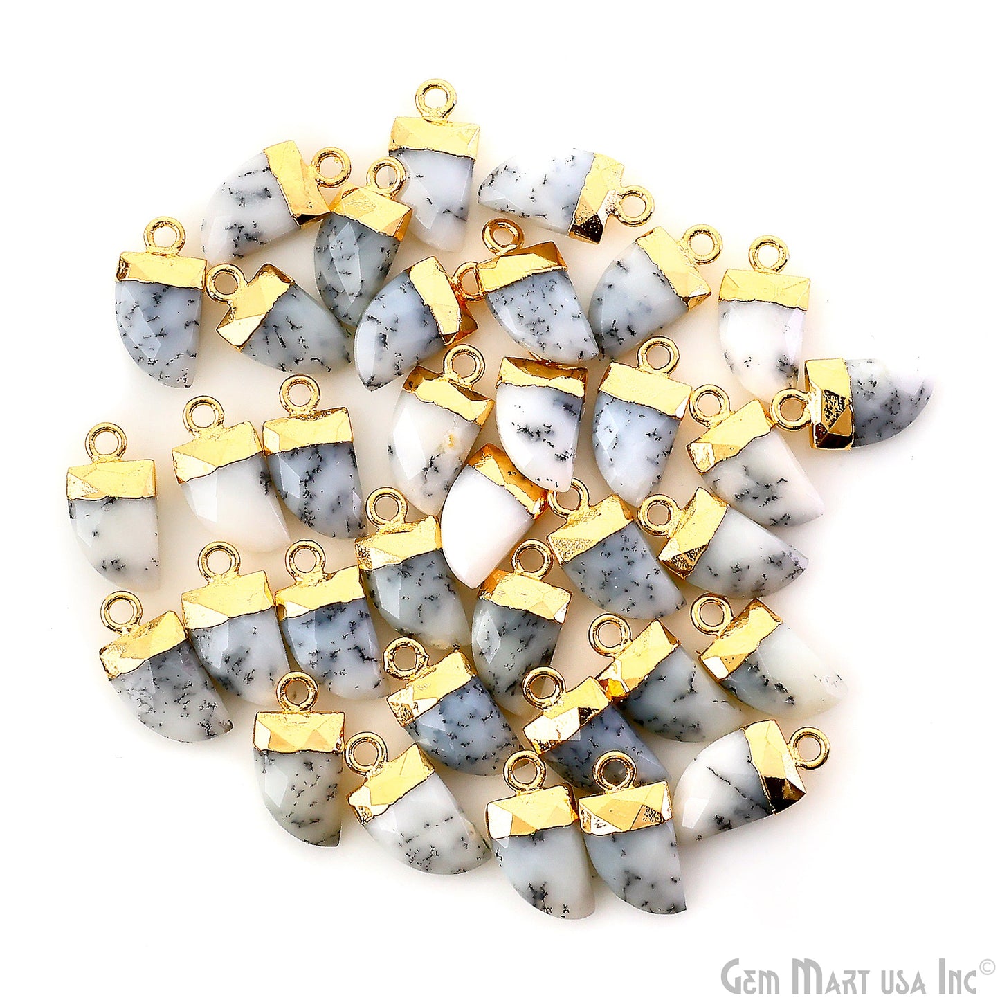 Tiger Nail Shape 16x8mm Gold Electroplated Single Bail Gemstone Connector