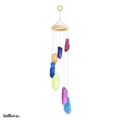 Agate Slice Wind Chime, Natural Gemstone Wind Chime, Garden Décor, Home Décor, Melodic Tones