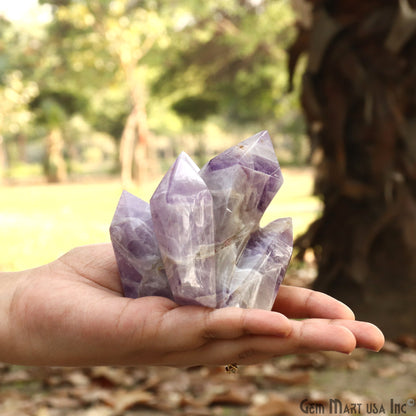 Clear Amethyst Crystal Cluster, Terminated Crystal Rock Cluster Family, Mineral Specimen, Home Decor, Spiritual Gift 3-4Inch