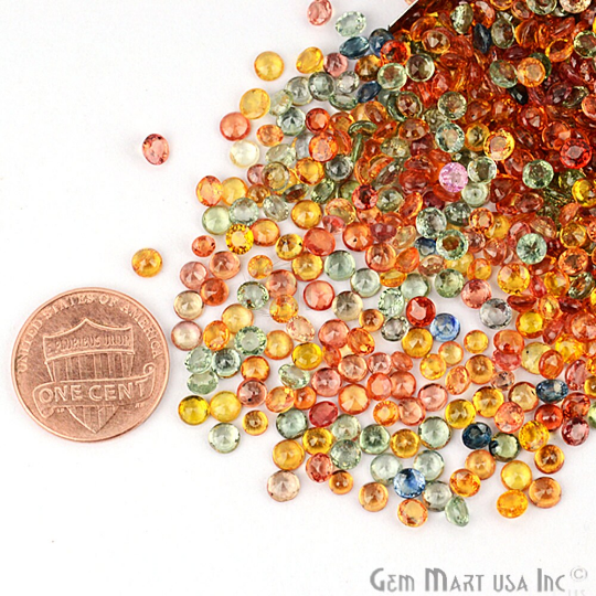 5 Carat Lot Of A+ Quality Natural Multi Sapphire Gemstone 2.5-3mm Round Shape Faceted Mix Lot Loose Gemstone