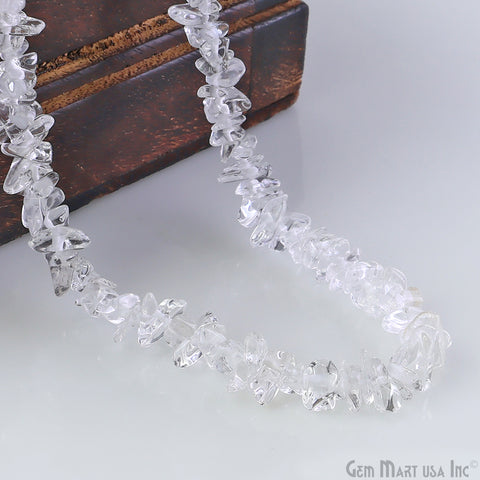 Crystal Chip Beads, 34 Inch, Natural Chip Strands, Drilled Strung Nugget Beads, 3-7mm, Polished, GemMartUSA (CHCY-70001)