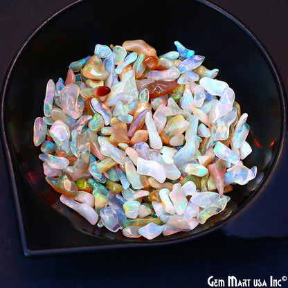 10ct Ethiopian Opal Gemstone Chips, 5-15mm Iridescent Freeform Pieces Crafts and Decor