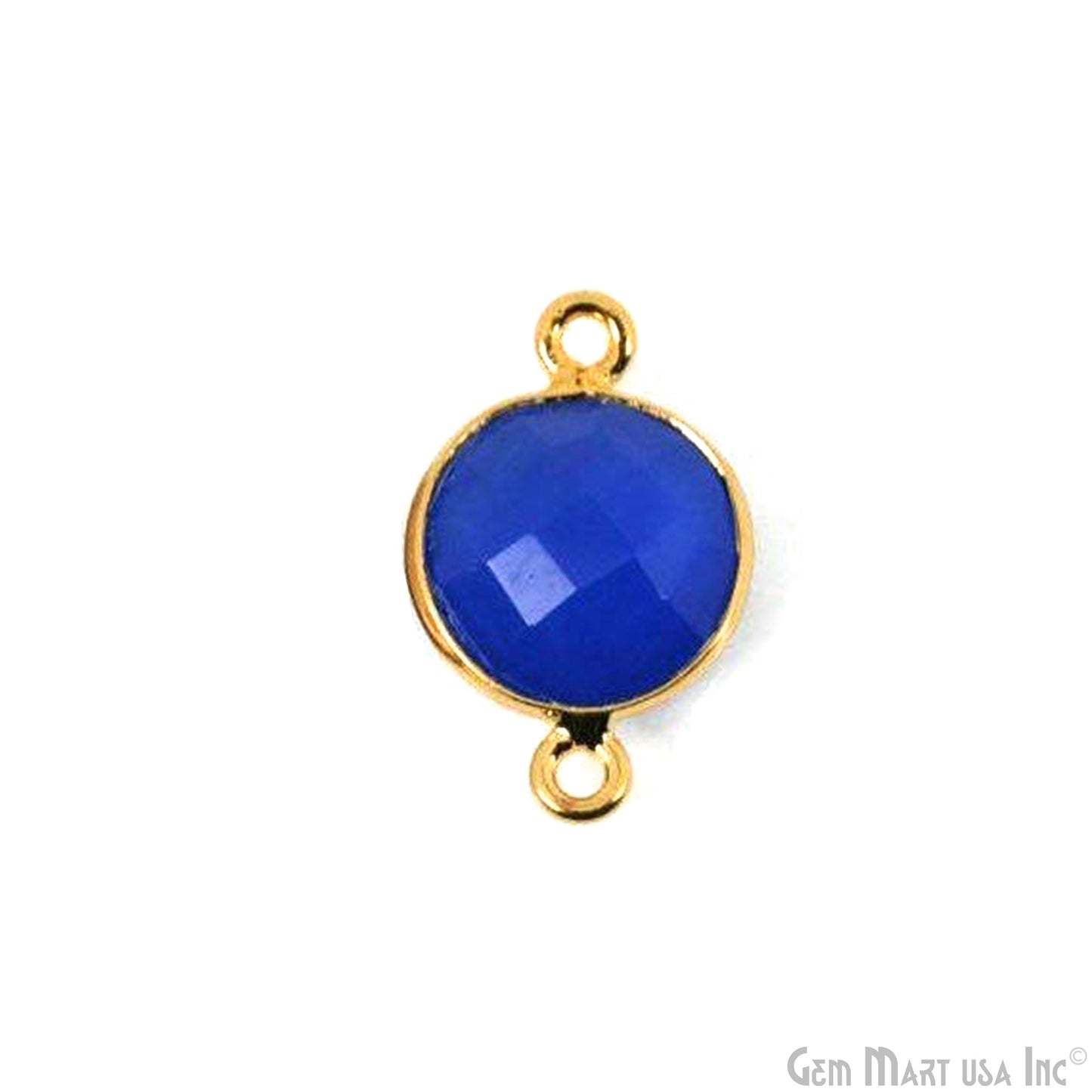 Round 10mm Double Bail Gold Plated Gemstone Bezel Connector